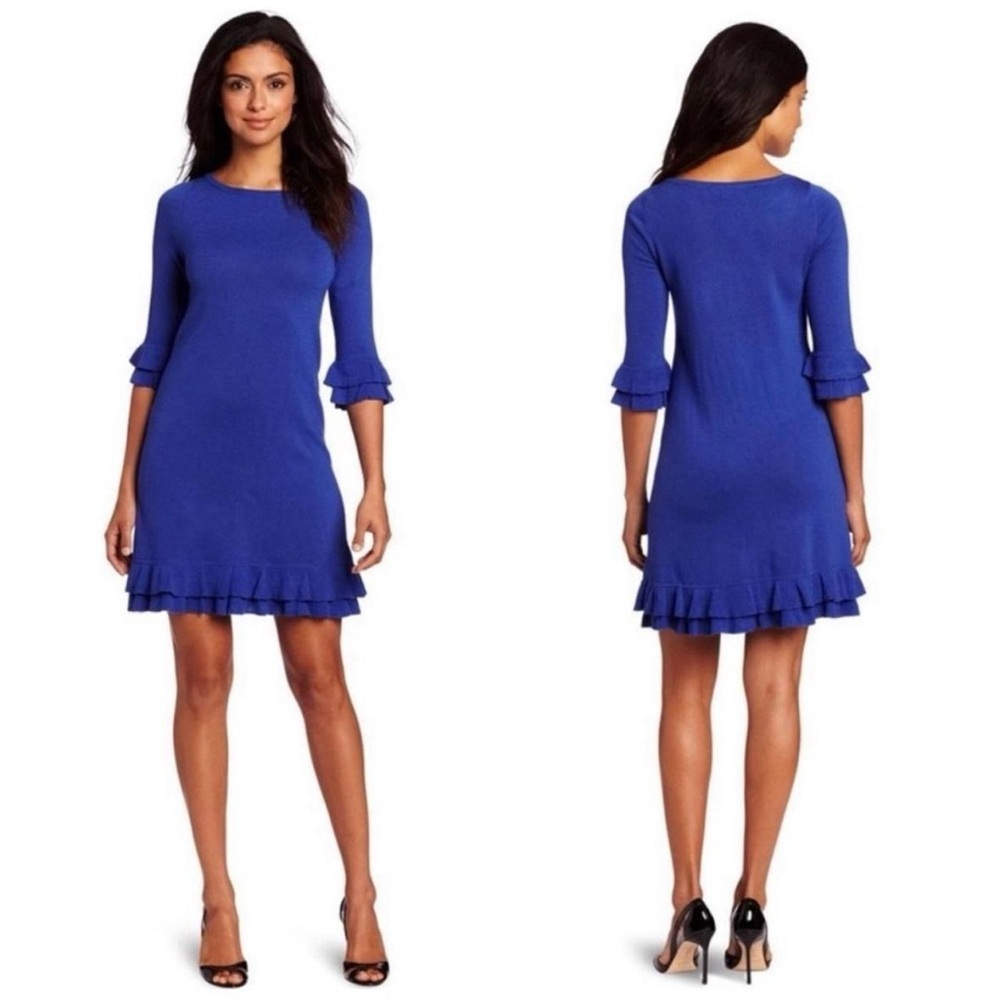 Lilly Pulitzer Helena Royal Blue 100% Merino Wool‎ Sheath Dress, Size Medium